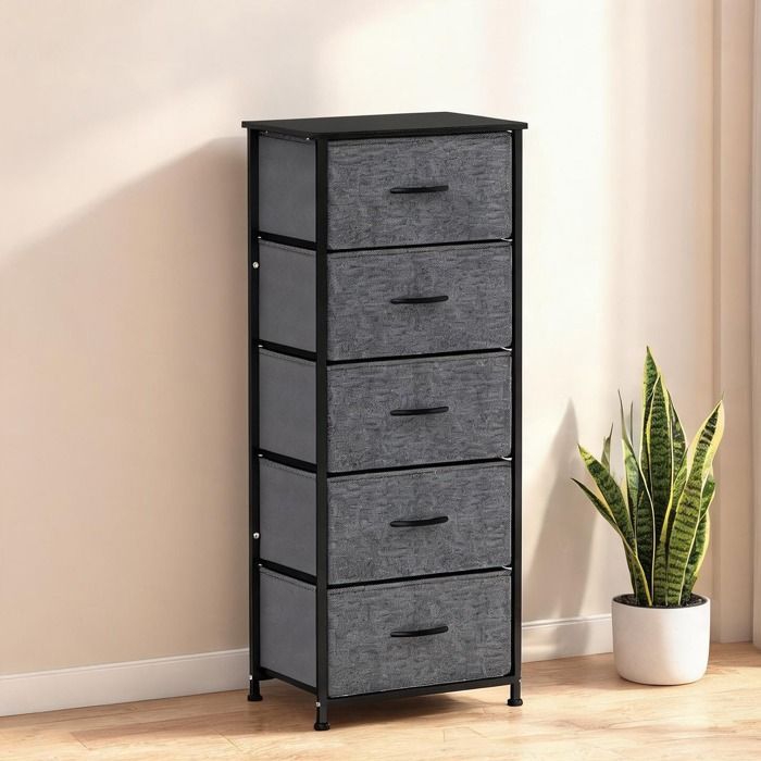 Colonne De Salle De Bain Armoire De Salle De Bain en Tissu non tissé Acier Gris - Gris foncé Tissu non tissé Acier 45 x 30 x