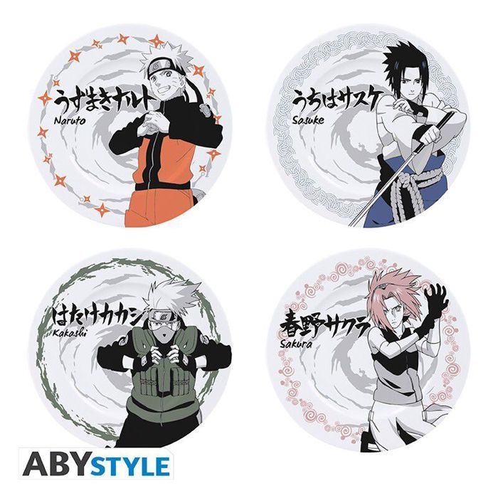Set De 4 Assiettes - Naruto Shippuden - Personnages Set De 4 Assiettes - Naruto Shippuden - Personnages