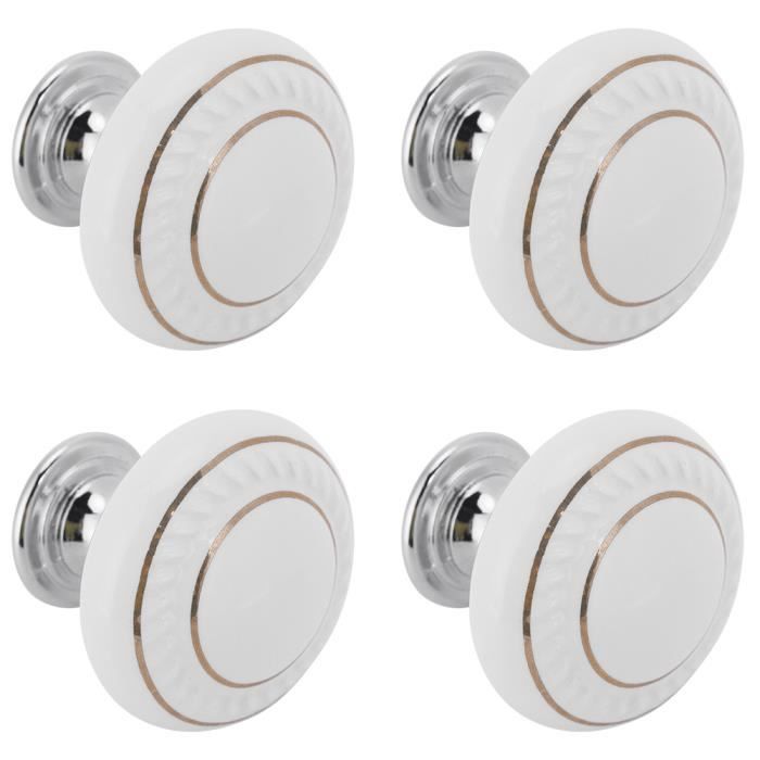 Akozon Bouton de poignée Ensemble de 4 pièces de poignée en céramique ...