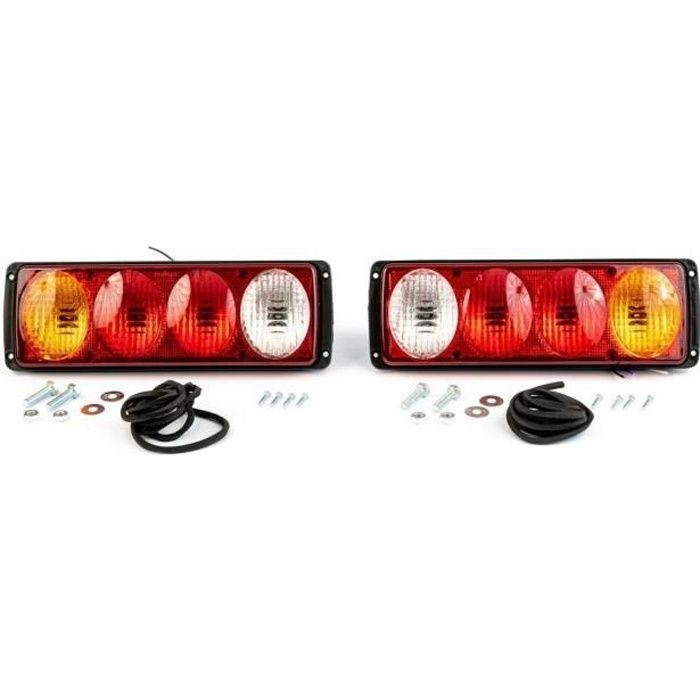 Lot De 2 Ampoules LED Pour Lit Double, 2 Fonctions Avec Lumière De Position, Rouge, Camion, Remorque, Homologuées, 12 V, 24 V