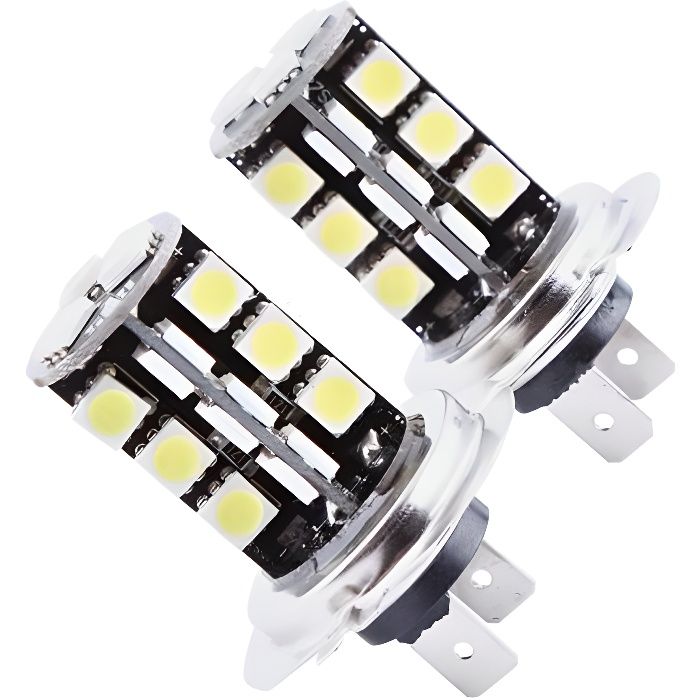 Xuyan 2Pcs H7 Canbus Erreur libre 27 SMD 5050 LED Lampe ampoule de brouillard blanc super brillant