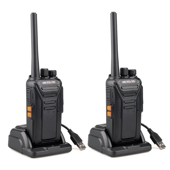 16 talkie walkie professionnel 16 Canaux avec Oreillette et base de  chargement noir