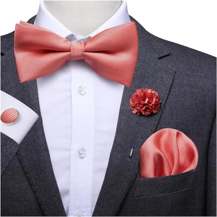 Nœud Papillon Slim Rose Coeurs Bordeaux - Accessoire Chic Et Tendance Pour Homme