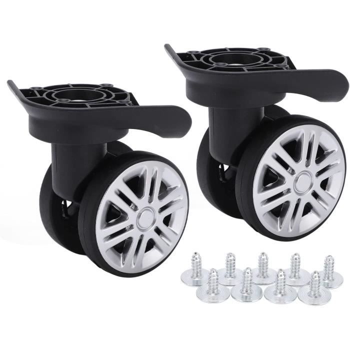 Roues De Remplacement Pour Valise - 1 Paire, ABS, Double Rangée, Silencieuses - Universelles, Avec Vis Incluses - Réparation Facile