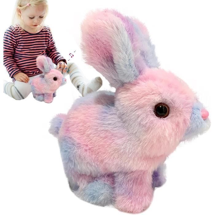Jouet Peluche Lapin Électrique Réaliste - Pour Enfants, 17cm, Doudou Animé Garçons Filles