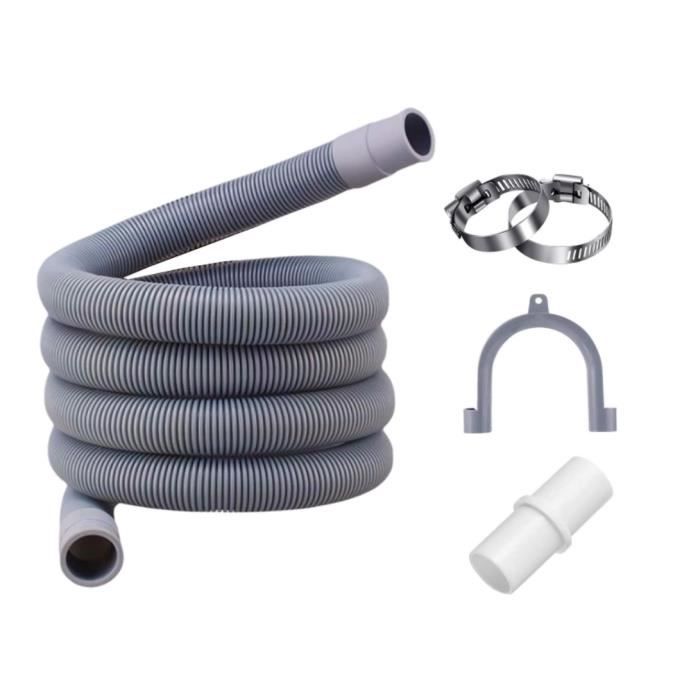 Tuyau De Vidange Souple Pour Climatiseur Et Machine à Laver - 3 Mètres - Avec Collier En Acier Inclus