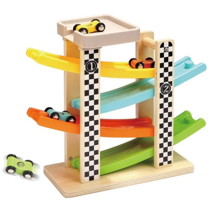 Jouet Rampe de Course - Bois - 4 Niveaux -