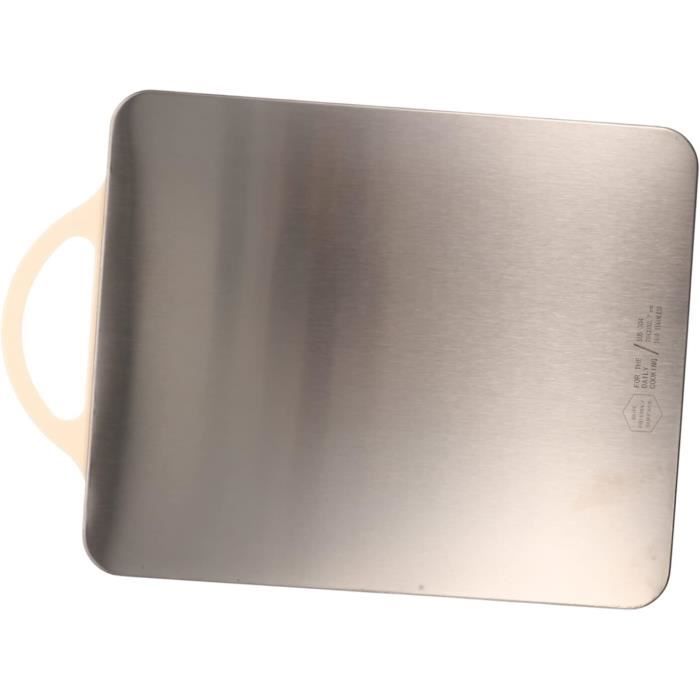 Kichvoe Plaque En Acier Inoxydable Rectangulaire 35x25cm - Plateau Service Alimentaire Polyvalent