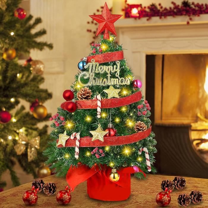 Mini Sapin De Noël Artificiel Lumineux 50 Cm, Petit Sapin De Noël Avec