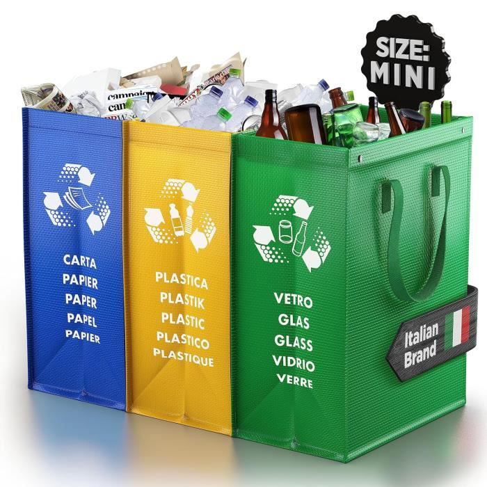Poubelle de recyclage 30L à 2 compartiments, recyclage des déchets, poubelles  grande capacité, pour Papier, Verre et Plastique