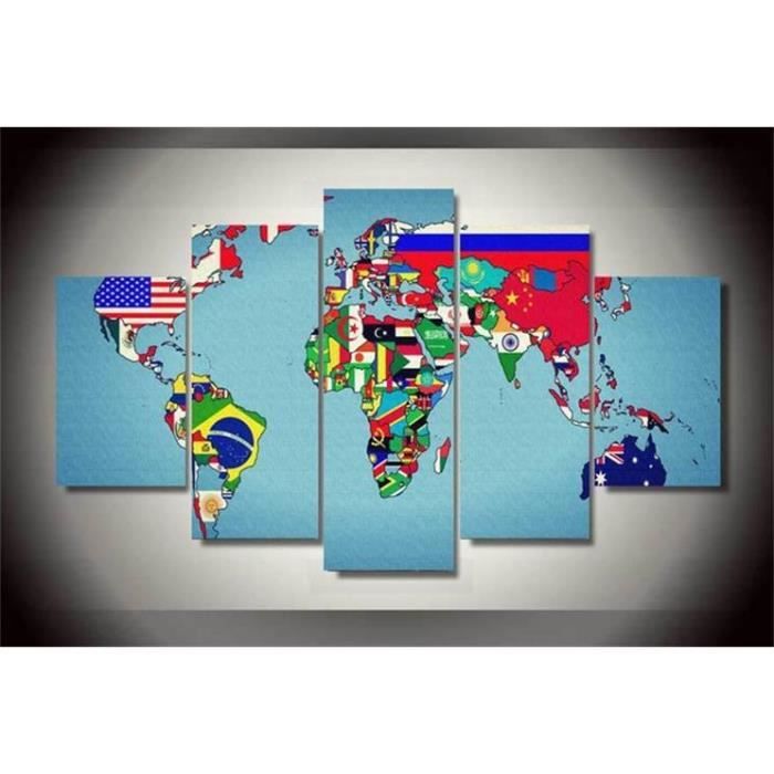 17 Carte Graphique Imprimee Hd Pays De La Terre Peinture Toile Decoration De La Salle Imprimer L Image 150cm Unframed Cdiscount Maison