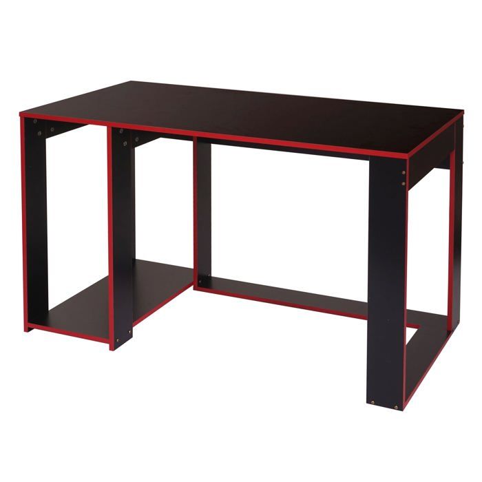 bureau table de bureau pour ordinateur 120 par 60 par 76 en mdf noir/rouge