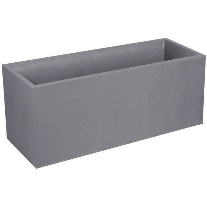 Jardinière Volcania - EDA Plastiques - 99,5 x 39 x 43 cm - 98 L - Gris galet