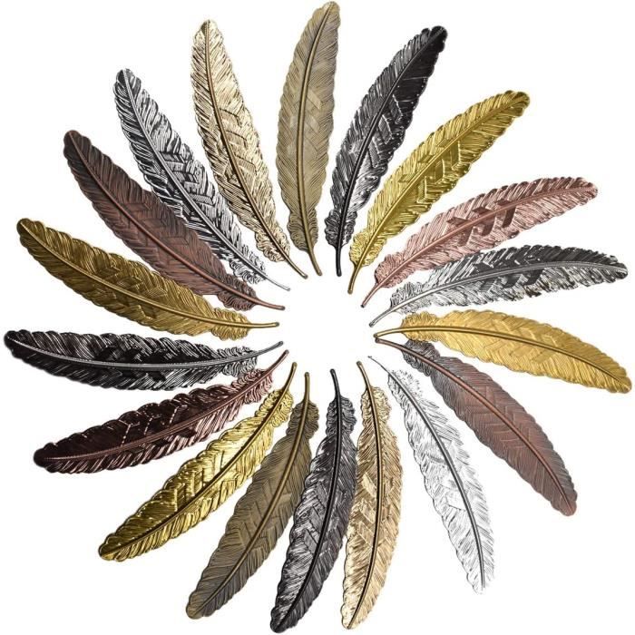 Kit DIY Marque-pages Plume Avec Strass - 8 Pièces à Personnaliser Pour Enfants Et Adultes, Loisirs Créatifs - 8