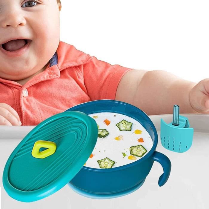 Lot De 3 Assiettes à Ventouse PandaEar Pour Bébé - Compartiments Séparés, Silicone Sans BPA