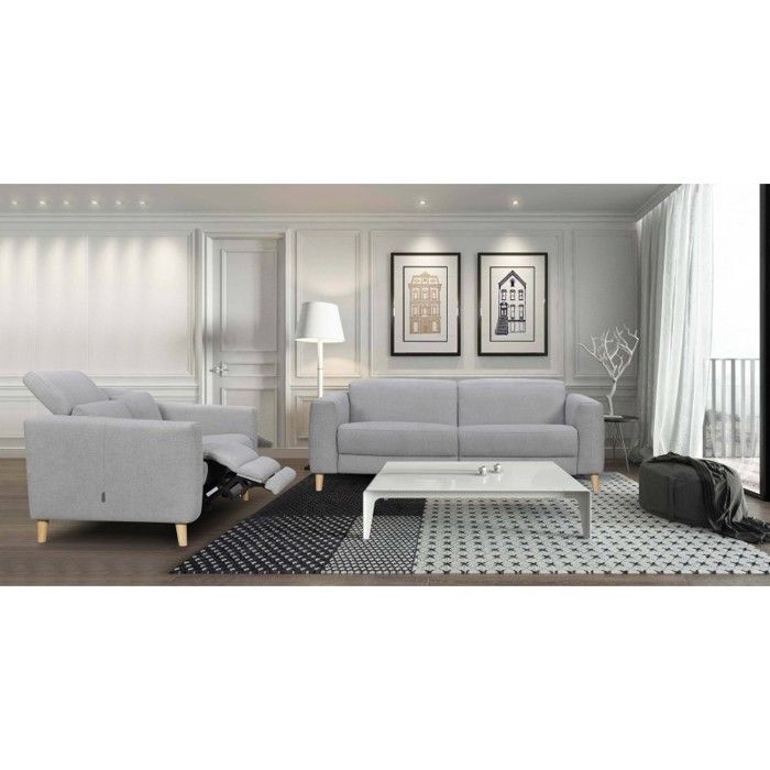 Canape Relaxation 2 5 Places Gris Polo Achat Vente Canape