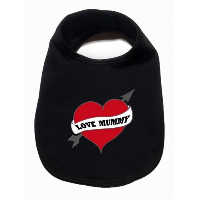 Bavoir Rock N Roll Pour Bebe Fille Et Garcon Avec Motif Coeur Style Tattoo Et Inscription Love Mummy En Noir En Coton Cdiscount Puericulture Eveil Bebe