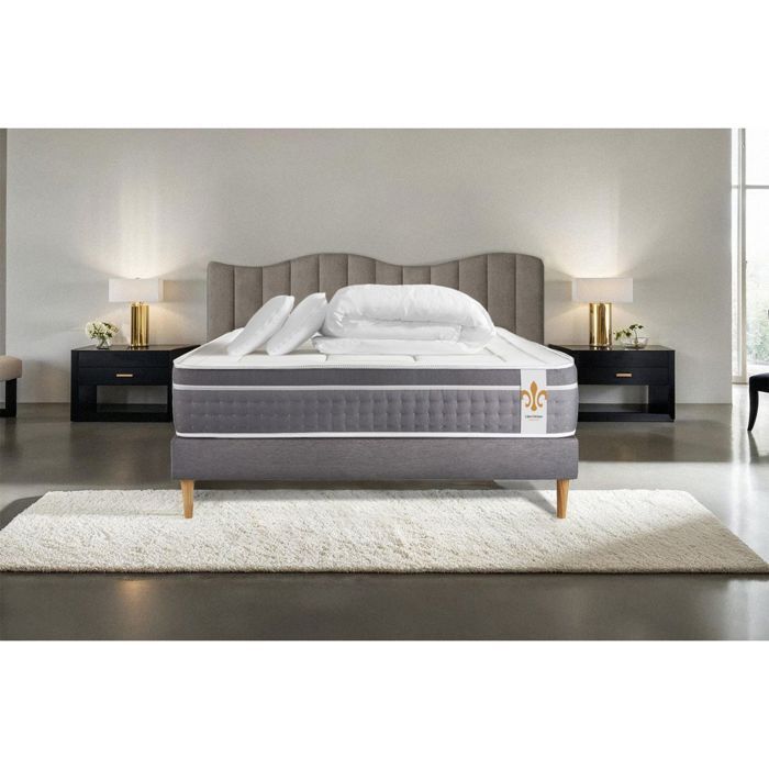 Pack Trente 180 x 200 cm sommier Kit Gris