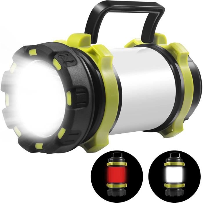 Lampe Torche LED Ultra Puissante Lanterne Camping LED Rechargeable USB 6000 mAh avec Lumière Latérale Lampe de Poche Étanche pour Camping Randonnée Urgence Eclairage Extéieur