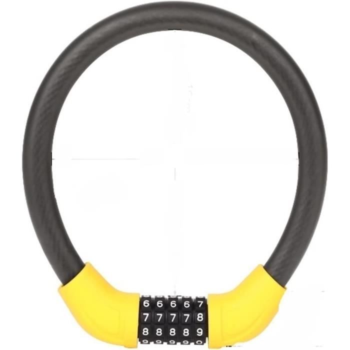 Antivol Vélo Empreintes Digitales Étanche - Smart Lock Fil Acier 12mm Avec 20 Empreintes Et App (Noir)