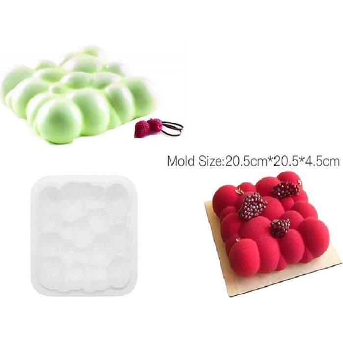 Moule silicone 3D individuel 6 nuages carré bombée relief cloud en silicone  flexible pour cake gâteau pâtisserie entremets - Cdiscount Maison