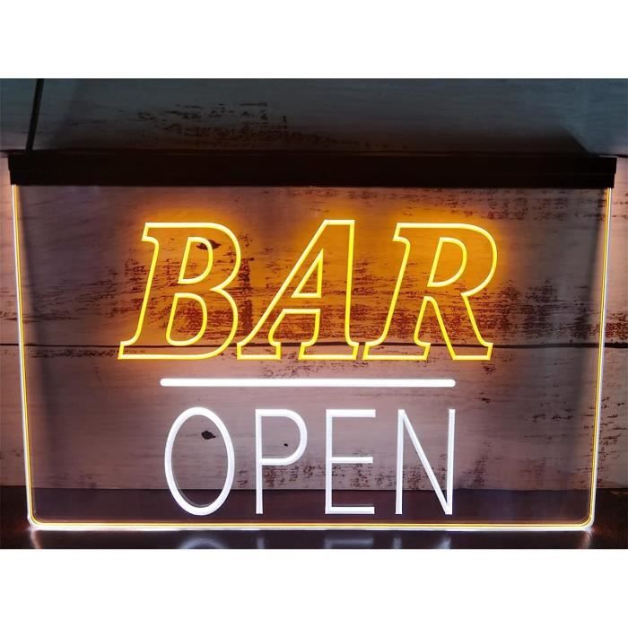 Neon Lights Signs Bar Open Led Neon Sign, Plug Powered Dual Color Neon