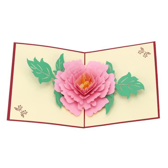 Carte Postale 3d De Fleur Pivoine Pour La Fete Cdiscount Maison