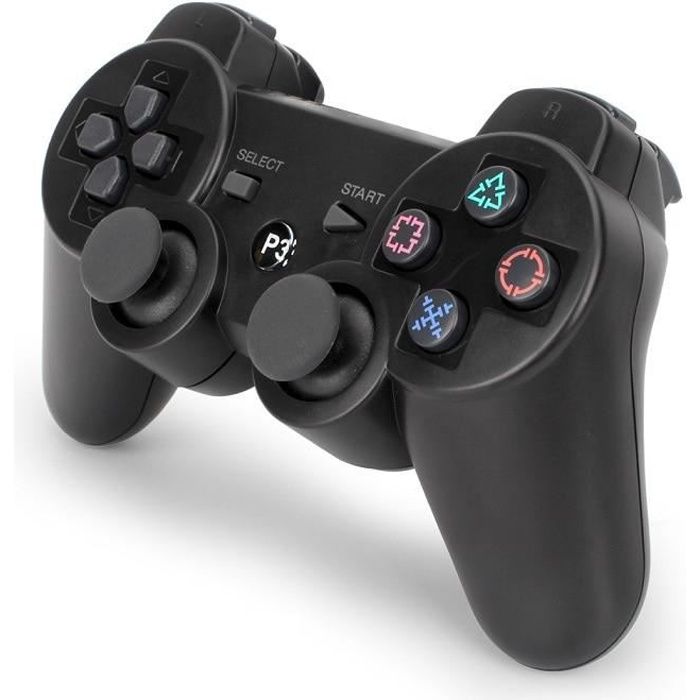  Manettes Bluetooth sans fil pour manette PS3 Playstation 3 double choc manette de jeu jouer stationmanette ps3 Game  - Type Black 