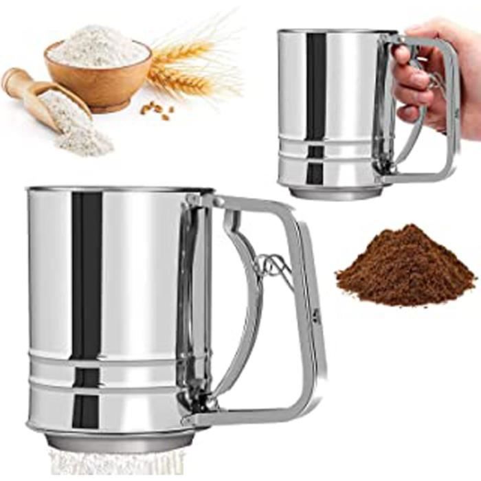 Tamiseur à Farine Inox 20 Cm – Maille Fine 150 – Pour Pâtisserie, Sucre Glace, Poudres – FuxFuis