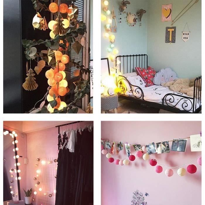 Lumineuse Boule Chambre D Enfant Avec Boules En Coton En Coton Ball Lights Interieur 3m Boule Lumiere Colore 3171 Cdiscount Maison
