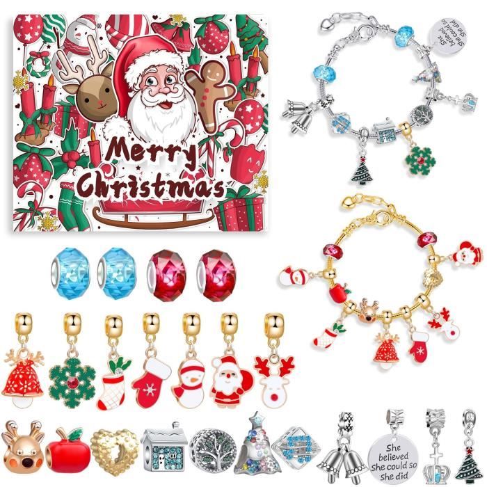 Calendrier de l'Avent - 2023 - Enfant Fille - Bracelet Bijoux - Charms