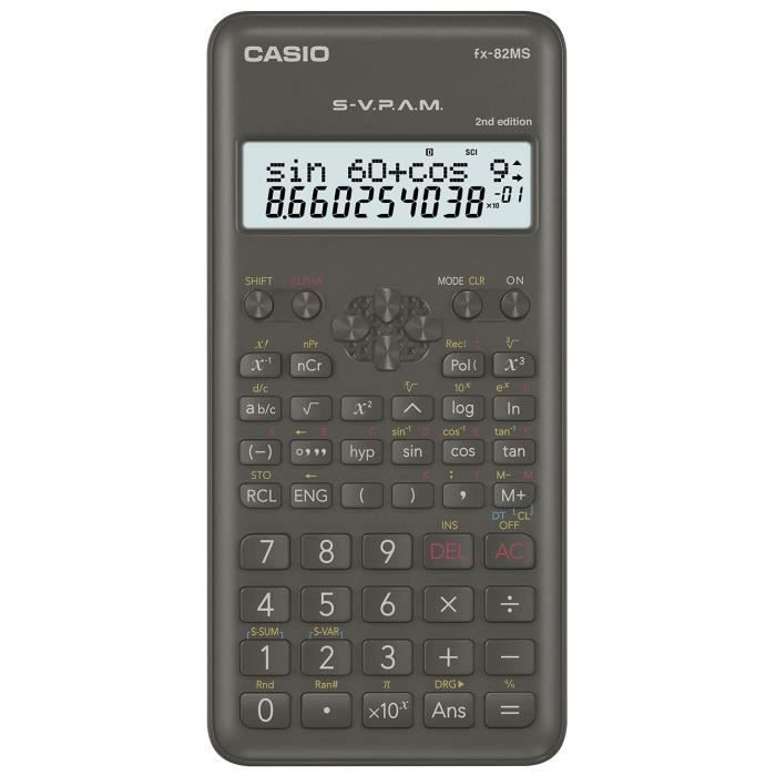 Casio Calculatrice FX-82MS Scientifique College - Gris - Cdiscount
