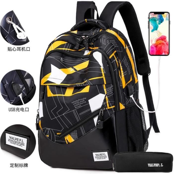 Yellow2 waterproof Children School Bags For teenager Girls Boys high