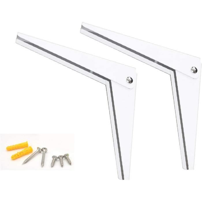 2 Consoles D'étagère D'angle En Bois Hêtre - À Monter Au Mur, Longueur Et Hauteur Variables