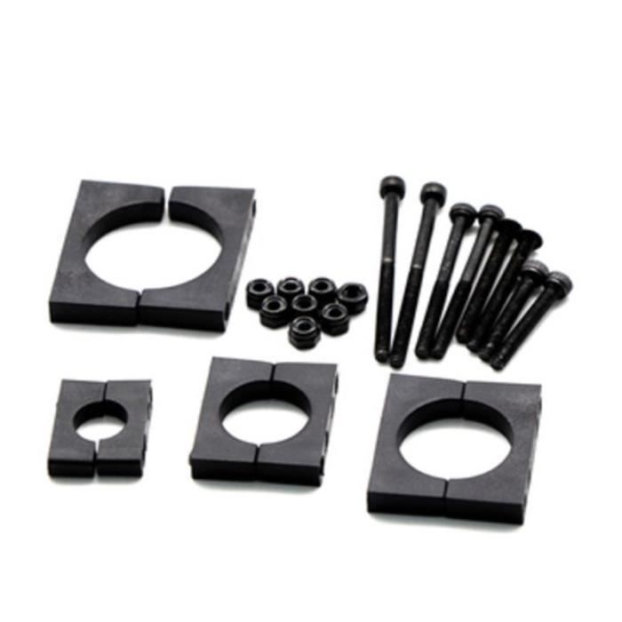 Collier Arbre Serrage 0.71 Pouce - Acier Carbone Double Division Avec Vis Noir