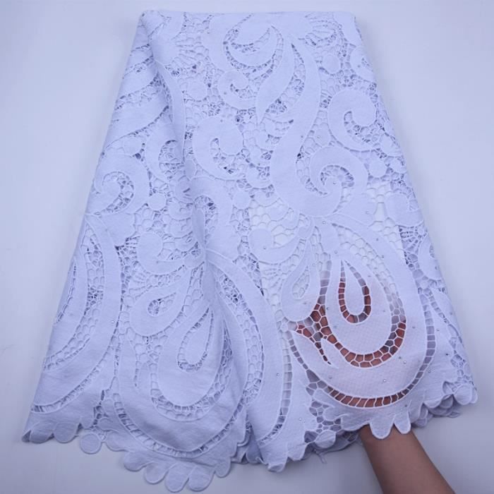 Tissus Dentelle Guipure Africaine De Haute Qualite Dentelle Tissu Soluble Dans L Eau Blanche Avec Dentelle Cordon Nigerian F Cdiscount Beaux Arts Et Loisirs Creatifs