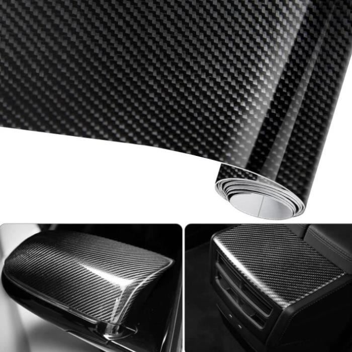 Film d'autocollant de voiture 6D étanche en fibre de carbone noir 3M x 0,3M voiture, ordinateur, coque de téléphone