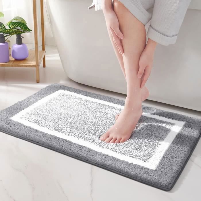 Tapis De Bain Antidérapant En Chenille | Super Absorbant Et Lavable En