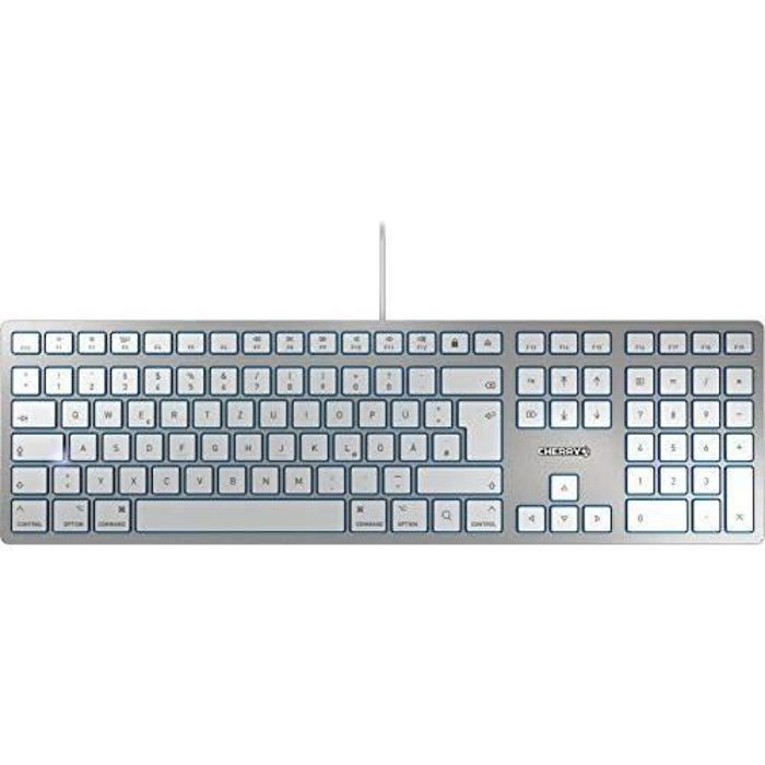 Clavier - CHERRY - JK-1610DE-1 - USB - QWERTZ - Allemand - Argent