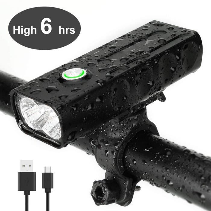 éclairage vélo led avant lampe usb rechargeable 1000lm ultra puissante etanche 3 modes pour vélo vtt cycliste nocturne