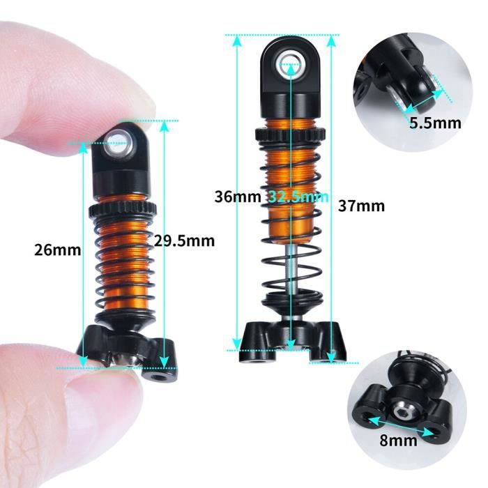 4Pcs Red Aluminum Shock Mount Lift Kit For Axial SCX10, SCX10III RC Crawler - CNC Adjustable Height Stand