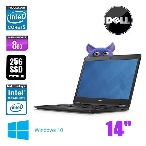 Ordinateur Portable – DELL – Latitude E7470 – Core i5 6300U 2.4GHz – 8 Go RAM – 256 Go SSD