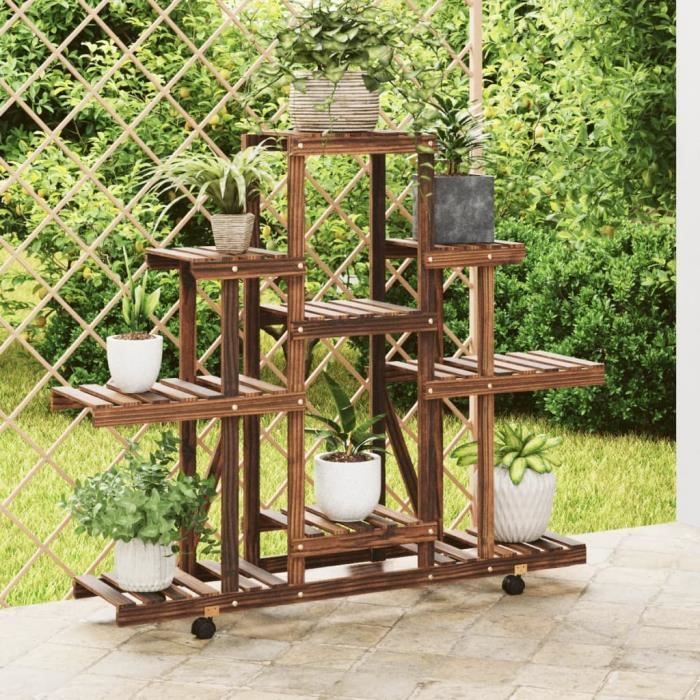 Support à Roulettes Pour Plantes NAIZY - Réglable 39-52cm, 300kg Charge Max - Noir