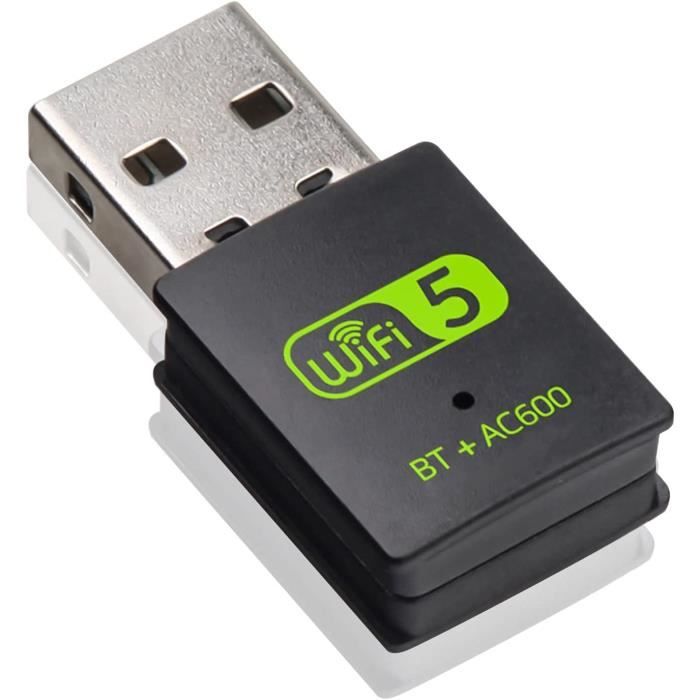 Clé WiFi pour PC, Cle USB WiFi 600 Mbps Adaptateurs USB WiFi Bluetooth 4.2,  Dongle WiFi 2.4 GHz-5.8 GHz Carte WiFi pour A61 - Cdiscount Informatique
