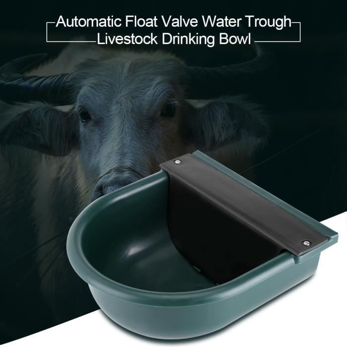 Abreuvoir Automatique Pour Bétail – Bol D’eau 27,5x26,5x12,5 Cm, ABS Noir, Couvercle Rabattable – Pour Vaches, Moutons, Chèvres, Chevaux