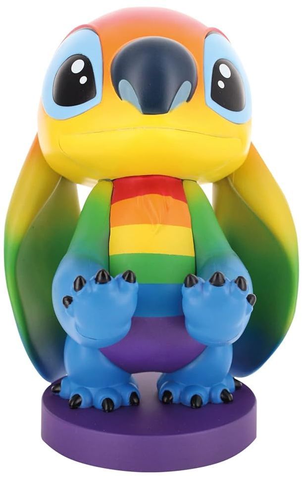Figurine Disney Stitch Rainbow - EXQUISITE GAMING - Cable Guys - Support écouteurs smartphone ou petit accessoire - 20 cm