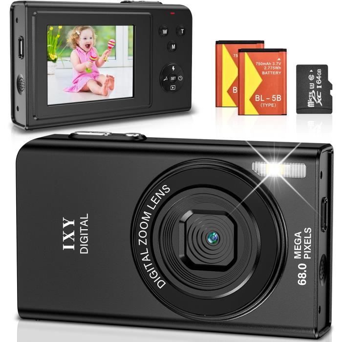 Appareil Photo Numérique 4K 48MP - Autofocus, Zoom 16x, Écran 2.8" - Compact Avec Carte SD 32G - Noir
