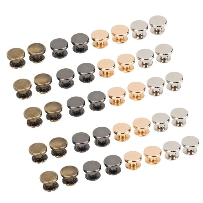80 Sets De Vis De Reliure Chicago Rivet À Clou Chicago Bouton Rivet