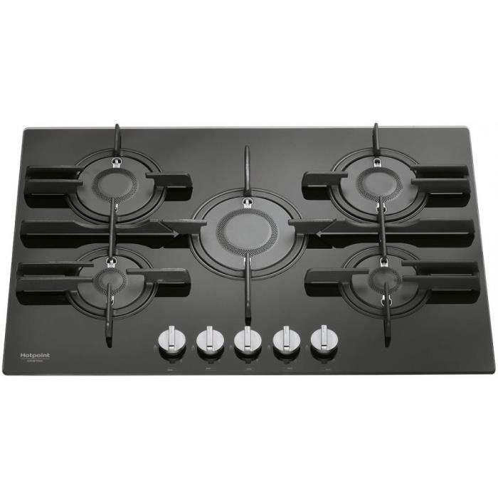 Hotpoint FTGHG 751 D HA BK Intégré Cuisinière à gaz Fonte Méthane Rotatif