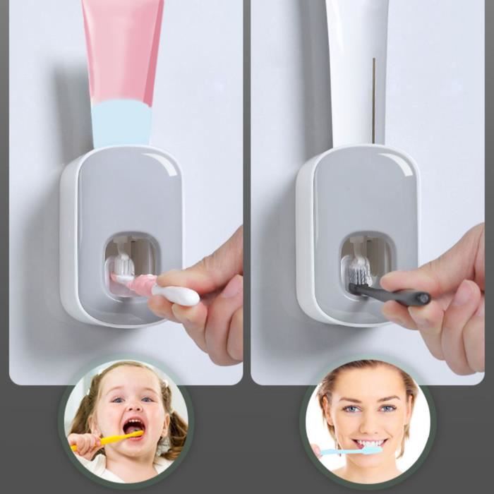 HURRISE Distributeur Dentifrice Mural Automatique - Clous - Adhésif  Puissant - Contrôle de l'Extraction du Dentifrice